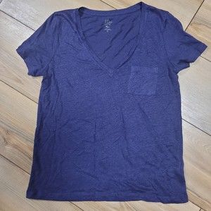 J. Crew Purple Linen Tee Size Small